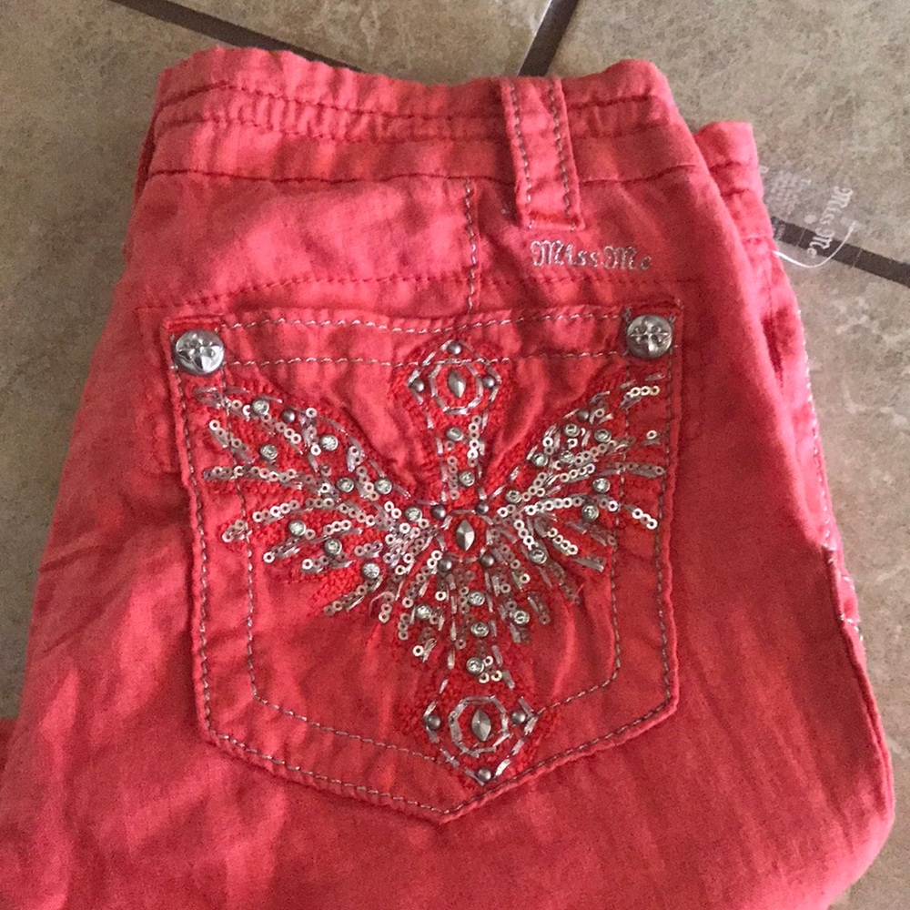 Miss Me Pink Embellished Capris
